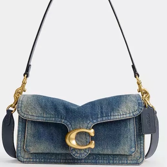 Coach Handbags - Coach Denim Blue Shoulder Bag with Gold Hardware Tabby 26